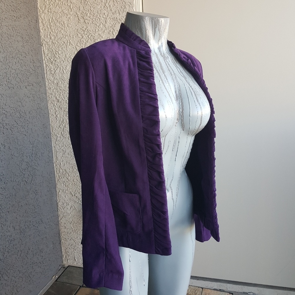 Plum Purple Rutched Professional Blazer Jacket S